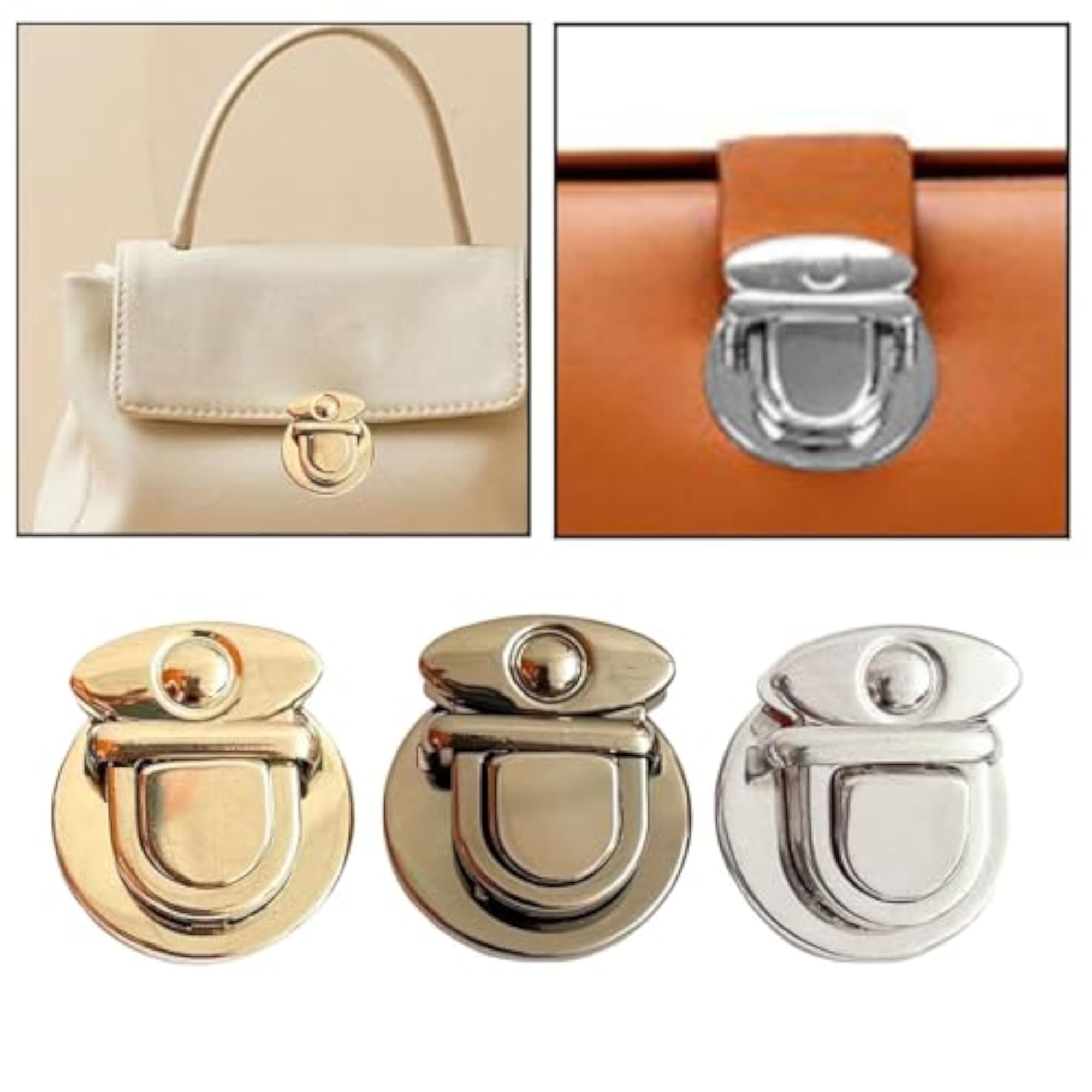 5 Pieces Tuck Lock Clasp Bag Lock for Handbags