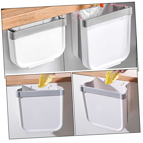 Caneca de basura rectangular blanca grande plegable miniatura 5