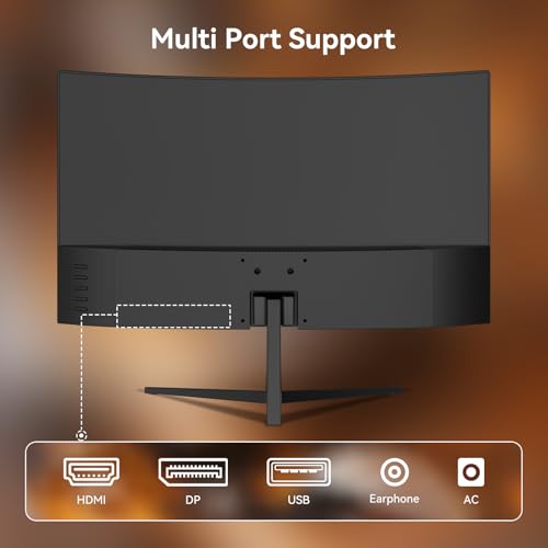 Image of Great voell 24 Inch Curved Gaming Monitor, 180Hz FHD 1080P Computer Monitor, 3000R Curved, FreeSync, Support DP /HDMI /USB Ports, 98% sRGB, 4000:1 Contrast Ratio for Home Office & Gaming-Wall Mountable