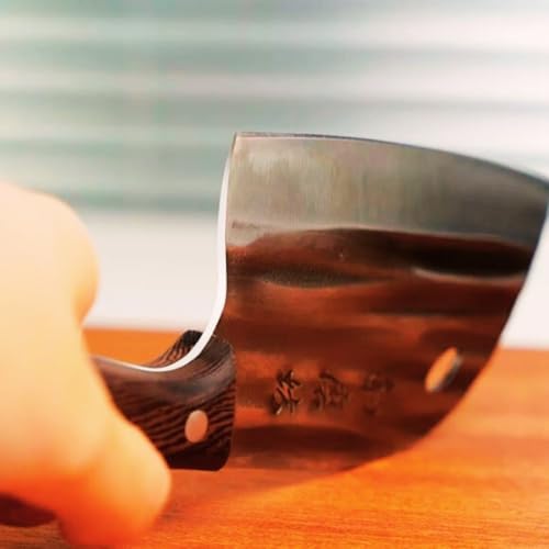 Cutelo Aço Inox Cabo em Madeira Full Tang Design Artesanal Faca Afiada para Cozinha Churrasco