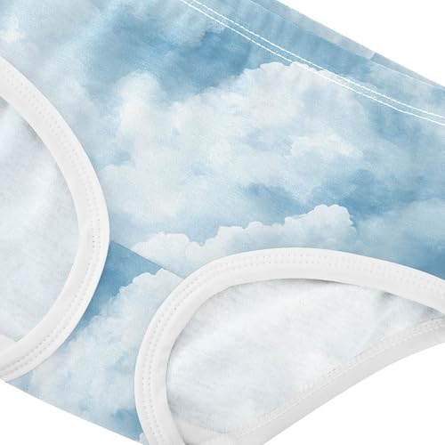 Cotton Toddler Girls Underwear Cloud Sky Soft Blue White Cute Panties Girl Animal Briefs Kids Undies 2t4