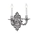 Cast Brass Wall Mount 2 Light Pewter Sconce