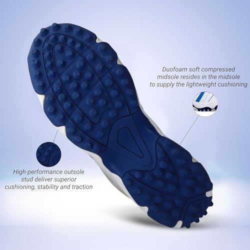 Image of PRO KVH Lightweight Cricket Shoes for Men | Rubber Spikes | Water-Resistant | All-Round Performance Footwear for Outdoor and Field Sports