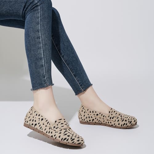 Image of Cvistpieo Loafers for Women Comfortable Dressy Casual Work Flats Lightweight & Breathable Slip On Walking Shoes Knit