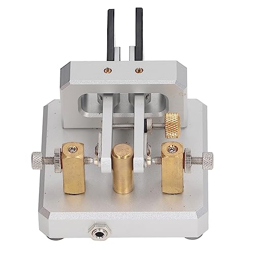 Automatic Morse Code Key, Double Paddle Stainless Steel Automatic Morse Radio Experiment for Training (Silver)