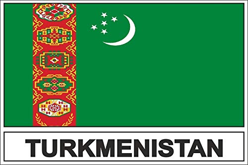 Akachafactory Autocollant Sticker Drapeau TM Turkmenistan