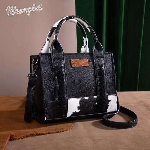 Image of Wrangler Mini Tote Bag for Women Cow Print Western Crossbody Purse