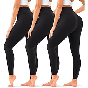COOLOVER 3 Pack Leggings for Women-Butt Lift High Waisted Tummy Control Yoga Pants-Workout Running Leggings
