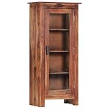 Mit dem rustikalen und trendigen Design stellt dieses Highboard aus massivem Sheeshamholz sowohl eine dekorative als auch eine praktische Ergänzung für Ihre Einrichtung dar.