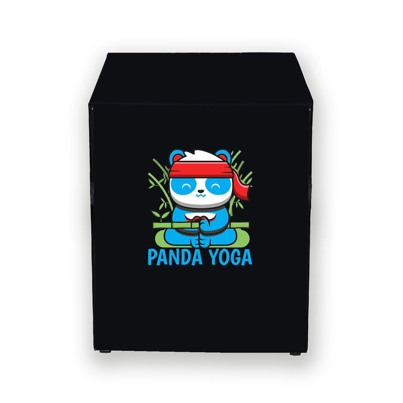 HIZING Front-Load Washing Machine Cover Front Load/Dishwasher, Universal Compatible/Suitable for - 6.5 Kg, 7 Kg, 7.5 Kg, 8 Kg Bosch/LG/Samsung/Whirlpool/LLYOD/Godrej Solid Black Panda Yoga Print