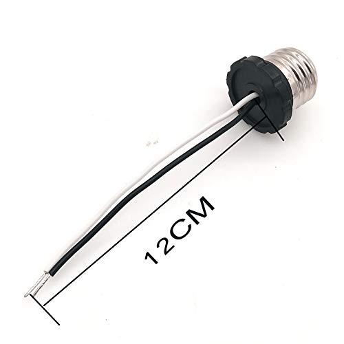 Medium Edison E26 E27 Base Pigtail Socket,Twdrtdd E26 E27 Base Ceiling Led Retrofit Power Adapter With 4.7Inch Wire (Black,Pack Of 3) #TOP2
