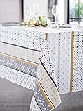 CALITEX Wachstuch Riviera Grau Rund 140 cm