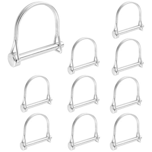 Lot de 10 goupilles pliantes pour tuyau, goupilles d'embrayage, 6 x 70 mm, rectangulaires, avec goupille de sécurité, pour remorque de ferme, jardin
