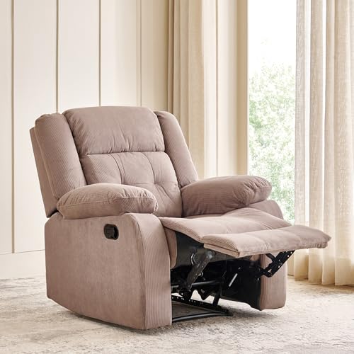 Image of Home Centre | Helios Zurich 1-Seater Fabric Recliner | Recliner Sofa for Living Room | Pine Wood, Solid Wood | Brown | 1 Year Warranty