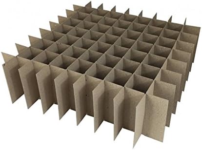 Cactus Corrugated Containers Chipboard Box Dividers 81 Cells for 1 oz (30ml) Boston Round, Essential Oils, Cosmetics, Fits 12 x 12 Box, Made in USA