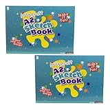 Carousel Home Pack of 2 Kids A2 Art & Craft Sketchbook Artist Sketch Pads with 40 Sheets | A2 Drawing Paper Pads 60gsm White Drawing Paper | Extra Large Sketching Books - 59x42cm