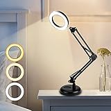 🔗【Protection Des Yeux】 Notre puce LED brille uniformément dans toutes les directions sur sa tête d'anneau lumineux. La lumière est uniforme pour réduire la fatigue oculaire et les projections floues obscurcissent la ligne de vision, rendant sa lumière lumineuse et lumineuse, vous permettant d'obtenir une expérience visuelle confortable et la protection oculaire pendant que vous étudiez ou travaillez.