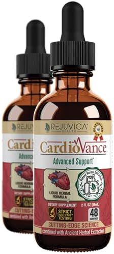 Rejuvica Health CardioVance - Suplemento de apoyo cardíaco - Entrega líquida para una mejor absorción - Espino, hibisco, arjuna, hoja de olivo y