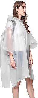 Rain Ponchos for Adults, EVA Rain Ponchos Waterproof Lightweight Rain Coat Emergency Rain Poncho for Camping Hiking Travelling Outdoor Activities