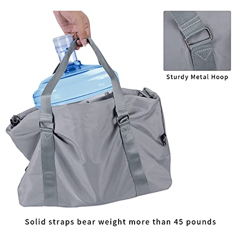 Smith Sursee Travel Duffel Bag Sports Tote Gym Bag Shoulder Weekender Overnight Bag Tote Carry on Luggage Bag Flight Holdall Duffel with Trolley Sleeve and Wet Pocket for Women Men (Gray)