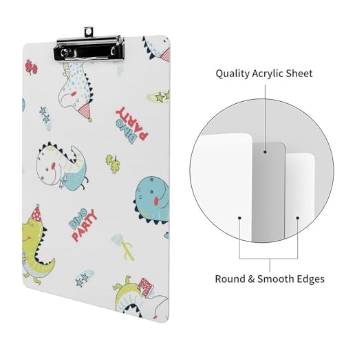 Porte-document avec clip A4 dinosaure mignon planchette rigide