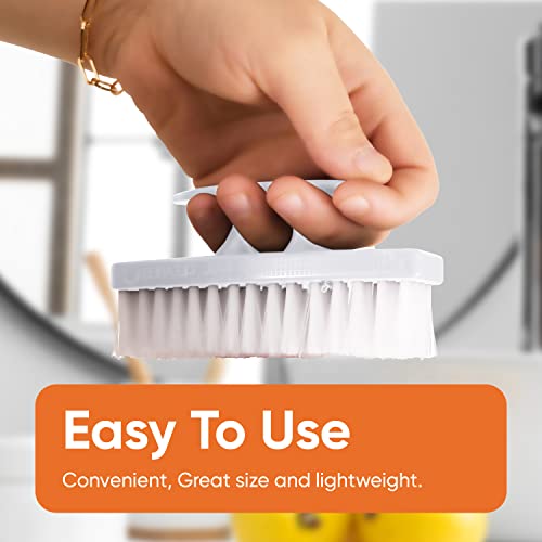 Superio Nail Brush Set (3 Pack) Cleaner With Handle - Durable Brush Scrubber To Clean Toes, Fingernails, Hand Scrubber All Surface Cleaning, Heavy Duty Scrub Brush Stiff Bristles, Easy To Hold (White) #TOP3