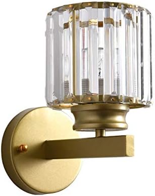 LED Wall Sconces Surfaced Mount Hotel Bedroom Bedside Reading Light Fixture E27 Bulb Replaceable Crystal Gold