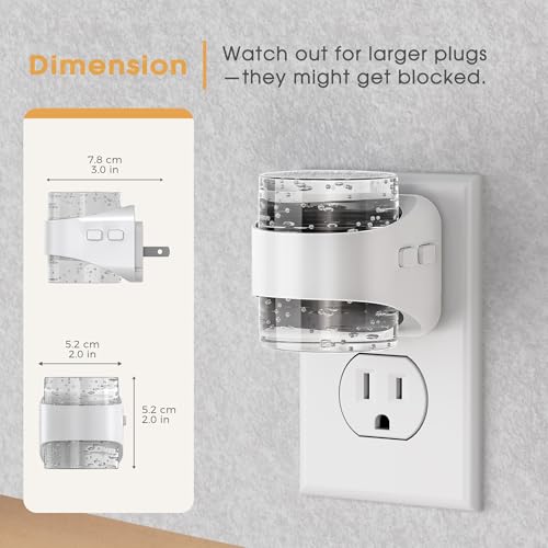 Image of Briignite Night Light Plug into Wall, Dimmable Night Light with Bubble Design 3000K /4000K /5000K & 3 Brightness Levels for Baby Nursery Hallway Bathroom Kids Room, 3CCT, White Cover