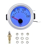 HOPESPANNER Oil Temp Temperature Gauge Meter Kit Silver Tone Engine Temp Gauge 2