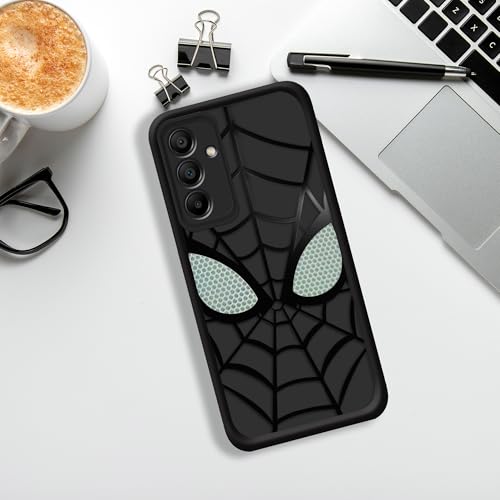 Image of Stylish Spider Back Case Cover Compatible for Samsung Galaxy A15 5G | Spidey Face Mask Case | Soft Silicone | Camera & Full Body Protection | Shock Proof | (Black)