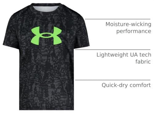 Image of Under Armour Boys' Short Sleeve Logo Graphic T-Shirt, Lightweight & Breathable, Relaxed Fit