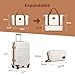 Kono Suitcase 20-Inch Set Luggage for Travel Hard Shell Carry On Hand Suitcase with 4 Wheels Spinner and TSA Lock Includes Travel Duffels Bag & Toiletry Bag (Cream White)
