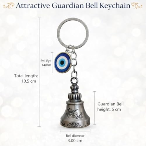 Image of OTTAVO Guardian Bell Keychain, Oxidized Copper, Tibetan Style, 5 cm Height, Good Luck Charm