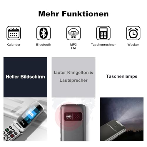 Artfone G3 Seniorenhandy 4G ohne Vertrag mit Notruftaste