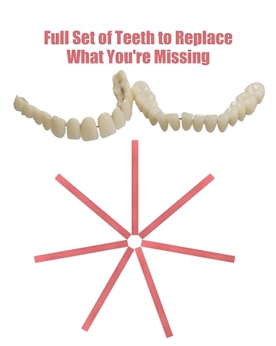 Dentures Do it Yourself Full Set of Top and Bottom Fake Teeth, for Improve Smile, DIY Denture Kit Easy and Convenient, Fake Teeth Repair Missing Teeth, False Teeth for Protect Your Teeth - Thumbnail 2