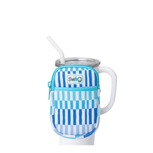 Swig Life Mega Mug Pouch with Strap & Phone Pocket, Glacier Stripe