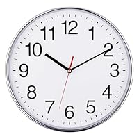 Plumeet Extra Large Wall Clock 16 " Non Ticking Silent Quartz Black Wall Clocks Simple Design Wall