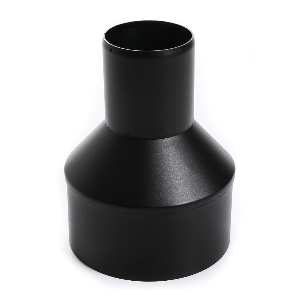 rg-vertrieb Pelletrohr DN 80mm Pellet Ofenrohr Adapter Schwarz 1,2mm Stark, Erweiterung 80mm auf 150mm für Pelletöfen, Rauchrohr Senotherm Lack mit Dichtung (Reduzierung 150/80)
