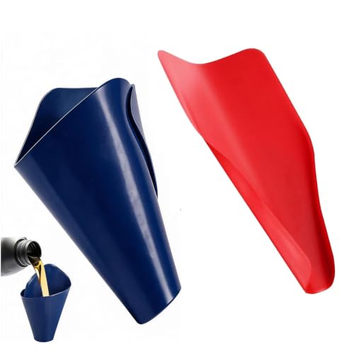 Image of 2 Pcs Flexible Oil Funnel, Reusable Foldable Fuel Funnel 37x17cm, Universal Draining Tool, for Spill-Free Oil Change, for Car Truck Motorcycle Maintenance