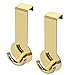 CAIRIAC Door Hooks Bathroom Removable Towel Hooks 2 Pcs of Stainless Steel Coat Hooks Kitchen, Bedroom and Office Utility Door Hooks (Golden)