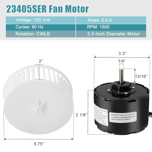 Broan Nutone JA2C028G Exhaust Fan Motor 23405SER Replacement Parts for Bathroom Ventilation Fans QT9093WH QT100L