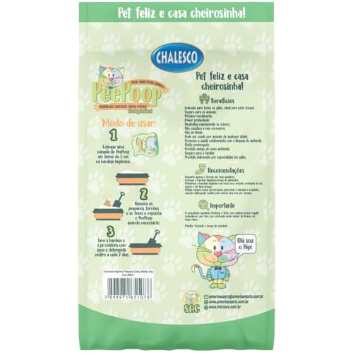 Chalesco Peepoop Areia Higiênica Biodegradável de Mandioca para Gatos Grãos Médios 4 kg