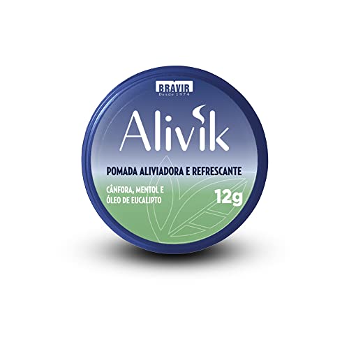Pomada Aliviadora e Refrescante Alivik, Verde, Bravir, 12 g