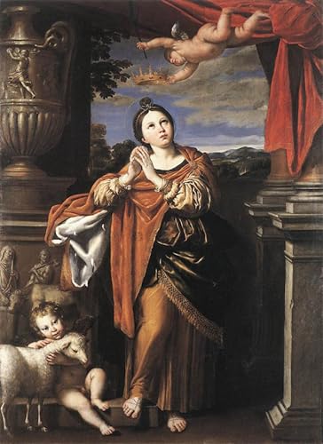 Tableaux Posters Sainte Agnès du Dominiquin Art Mural Cassique 60x90cm