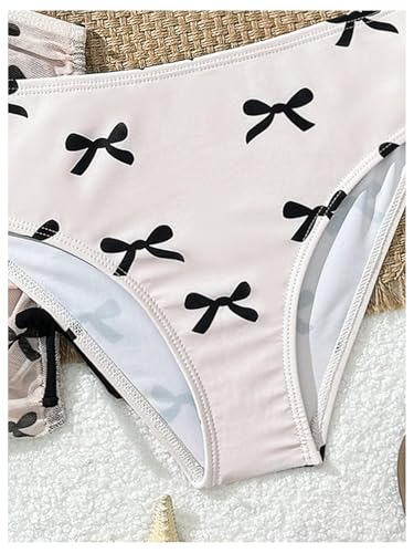 Image of COZYEASE Girls' 3 Piece Set Floral Print Bikini Swimsuit with Drawstring Beach Skirt Cute Ruched Bathing Suit