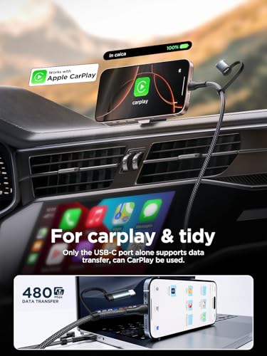 Image of 4 in 1 Charging Cable [2Pack 6.6FT] 60W Fast Charging Cord Apple MFi Certified Lightning Cable Nylon Braided Multi USB C Cable for iPhone 16 /15 14 13 iPad Samsung Galaxy MacBook iPad Tablets and More