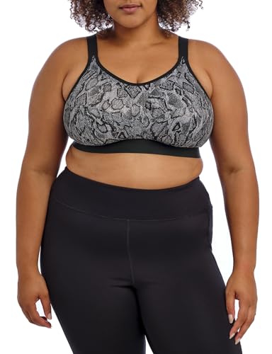 Goddess Wire Free Fuller Bust Sports Bra (34JJ, Black Snake)