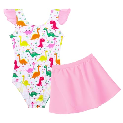 Bathing Suit for Girls Size 3t 4t Breathable Colorful Dinosaur Swimsuits Kids UPF 50+ Summer Swimwear