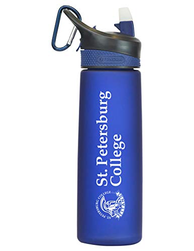 St Petersburg College Tritan Plastic Frosted Sport Bottle, Design-1 - Blue