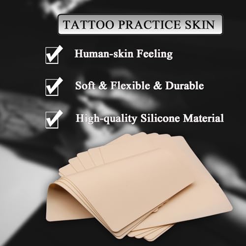 Rayyl 23pcs Tattoo Practice Skin Kit includ 8pcs Fake Skin and 15 Sheets Tattoo Transfer Papers A4 Size for Realistic Training - Image 3